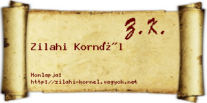 Zilahi Kornél névjegykártya